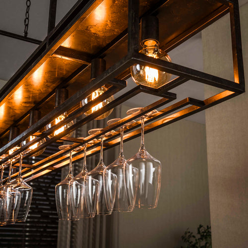 Giga Living Hanglamp Decorate - Bruin Metaal - 160x30x150cm