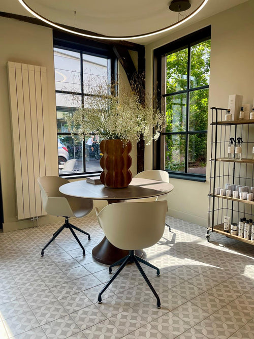 MaximaVida eetkamerstoel Cuyp XXL ecru draaiframe poten- 2 stuks