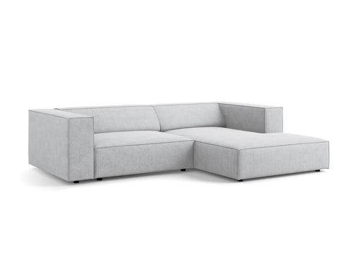 Cosmopolitan Design rechter hoekbank Arendal 3-zits, chenille met ribbeleffect, lichtgrijs - 166x224x70cm