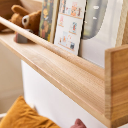 Tikamoon Wandplank voor kinderkamer van massief teakhout 100 cm - Naturel