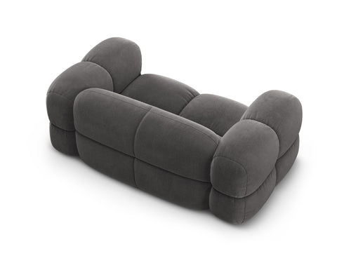 Cosmopolitan Design Bank Loretto 2-zits, flueel grijs - 100x180x68cm