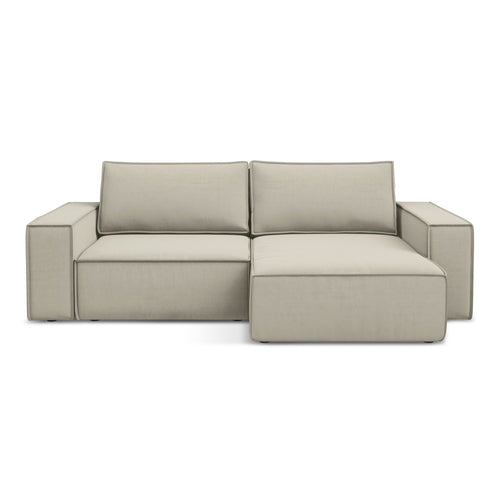 LaMiaSofa hoekbank rechts Livorno - velours - parel - 257x148x82