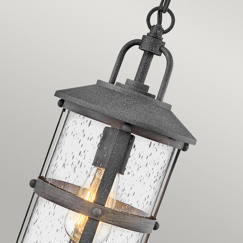 Elstead Hinkley Lakehouse Hanglamp voor buiten, verouderd zink met drijfhoutgrijs, IP44
