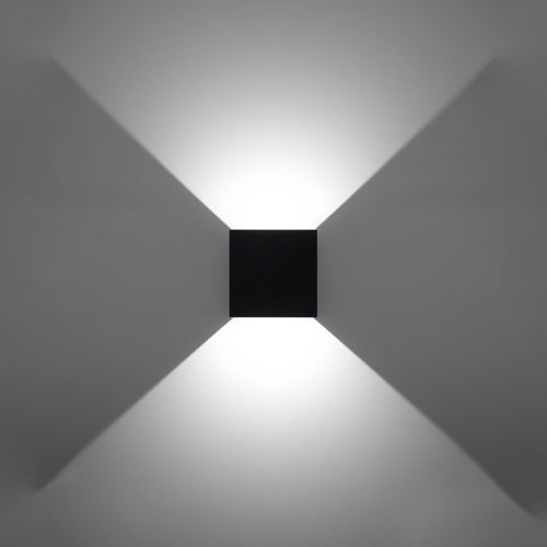 Sollux Lighting Wandlamp LUCA zwart LED IP54 - 10x10x10cm