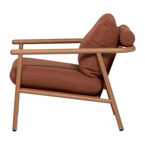 WOOOD loungestoel tuin Cavero - Aluminium - Terra/Naturel - 57x87x68