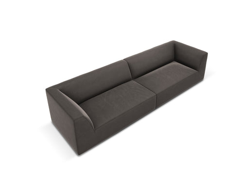 Micadoni Bank Ruby 4-zits, flueel, donkergrijs - 93x302x69cm