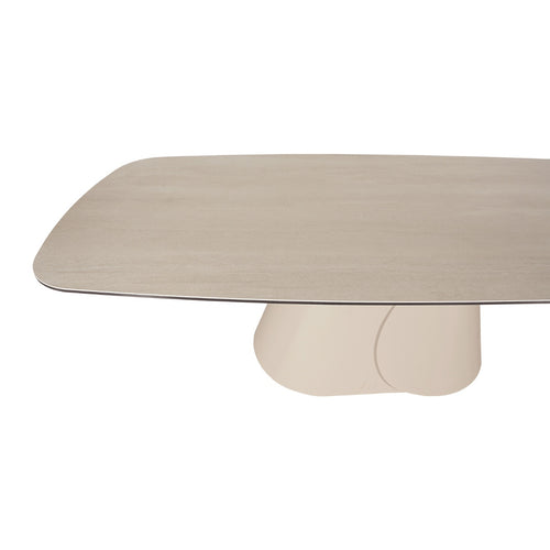 Giga Meubel Eettafel Quinn Travertinlook – Deens Ovaal – Sintered Stone – 250x110x76cm