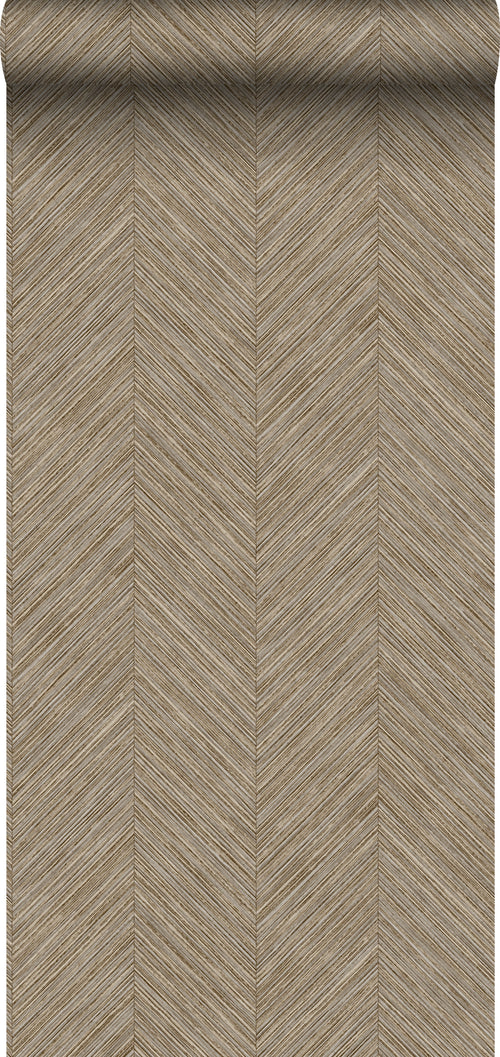 Sanders & Sanders behang visgraat-motief bruin - 53 cm x 10 m - 640247 - vtwonen shop