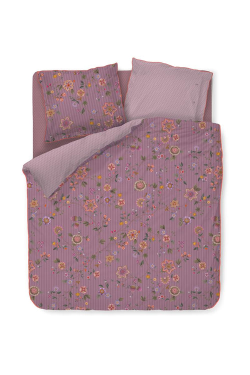 Pip Studio dekbedovertrek Flores Bailando - 240x200/220 cm - paars - vtwonen shop