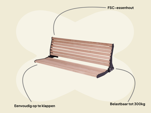 MaximaVida opklapbare gevelbank Jordaan met rugleuning 100 cm