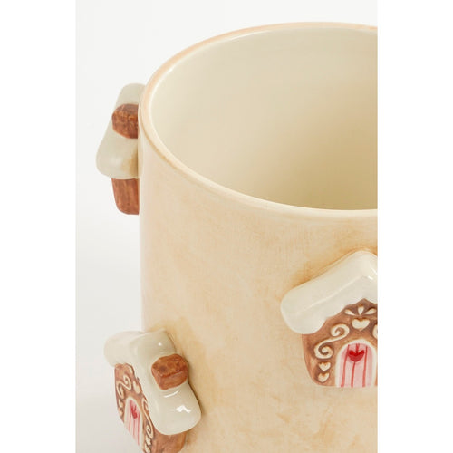 Mica Decorations Bloempot - 1 Stuk Willekeurig - Kleur/Variant Niet Kiesbaar - H15 x Ø17 cm - Dolomiet - Off-white