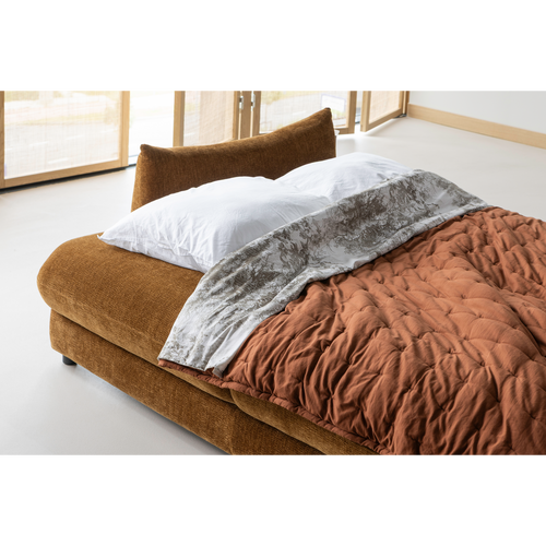WOOOD 3-zits slaapbank Jonne - Chennile - Bruin - 92x233x105