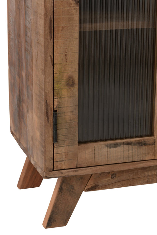 J-Line kast Retro - gerecycleerd hout/glas - naturel