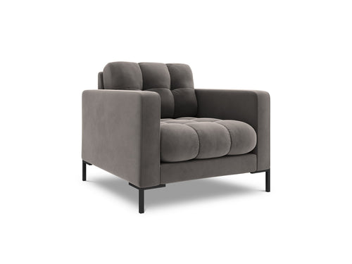 Cosmopolitan Design Fauteuil Bali flueel, lichtgrijs - 96x87x75cm