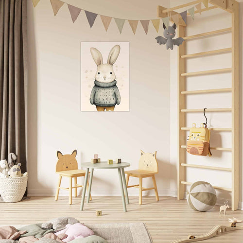 Artfulprints  Winterkonijn aquarel   poster 70x100 cm - vtwonen shop