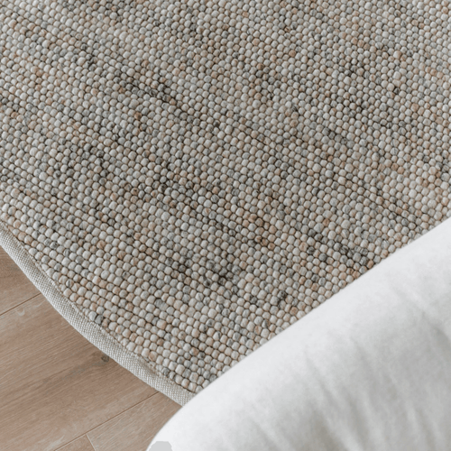 Interieur05 Rond Wollen Vloerkleed Beige/Wit Gemeleerd Vik - 200 x 200 cm - vtwonen shop