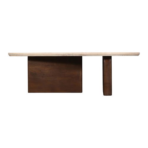 Giga Meubel Salontafel Ayla Organisch - Marmer/Hout - Donkerbruin - 120x70x38cm - vtwonen shop