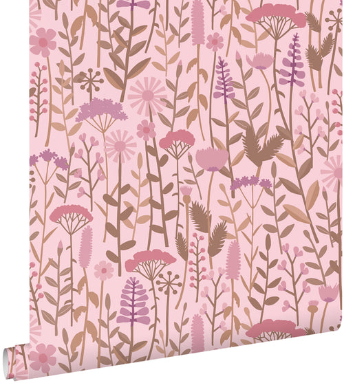 ESTAhome behang veldbloemen roze - 50 x 900 cm - 131551 - vtwonen shop