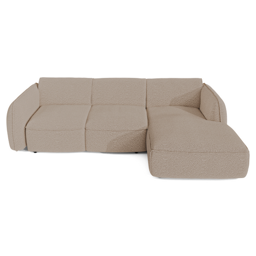 Sia Home - Rechte hoekbanken LIVIA - Bouclette stof - Beige - 274cm