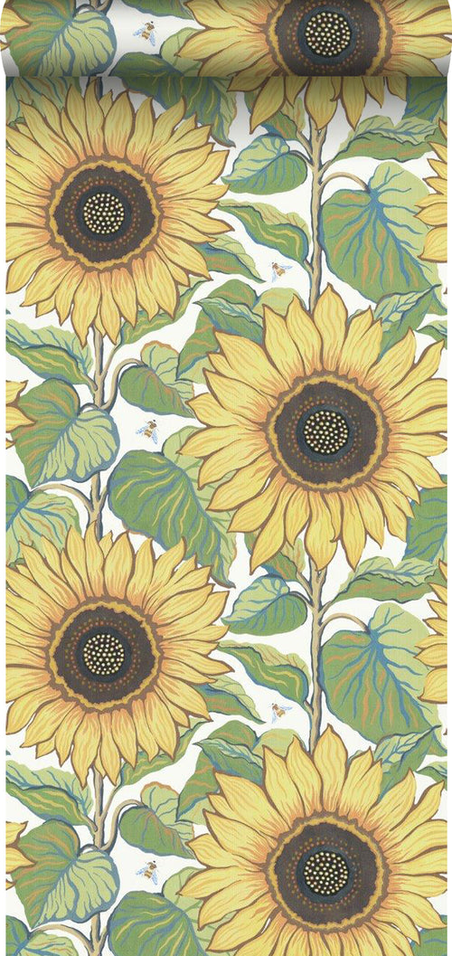Borastapeter behang zonnebloem geel - 49 cm x 10.05 m - 660782 - vtwonen shop