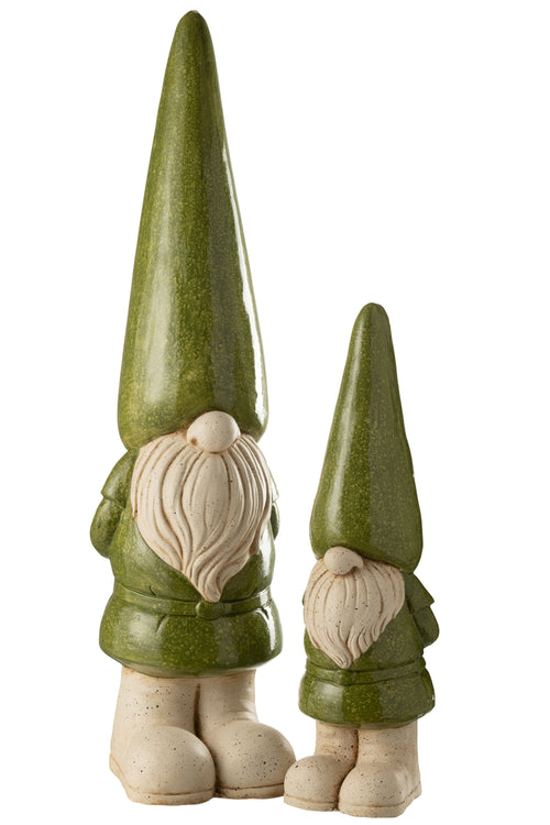 J-Line figuur Kabouter Buiten - kunststof - groen - large