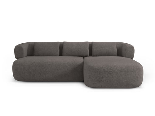 Micadoni rechter hoekbank Jenny 5-zits, boucle grijs - 145x225x73cm