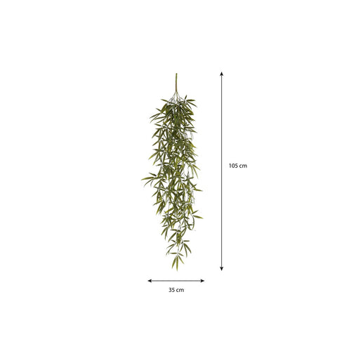 Mica Decorations Bamboe Kunst Hangplant - L105 x B35 x H3 cm - Groen