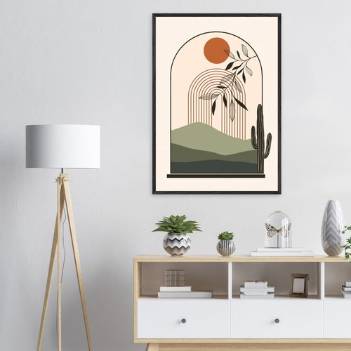 Artfulprints Poster Boho – Desert window   - A4 21x29.7 cm - Meerkleurig