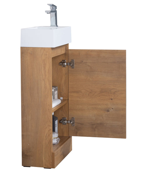 Badplaats Toiletmeubel Peru 40 x 22 cm – Eiken – Fonteinmeubel met Wastafel