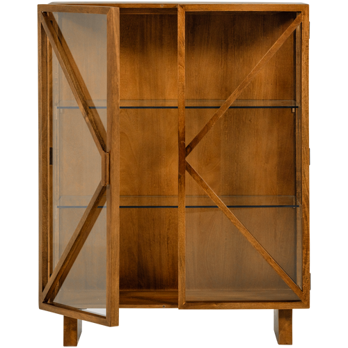 WOOOD kast 2-deurs Kella - Mango Hout - Naturel - 132x100x44