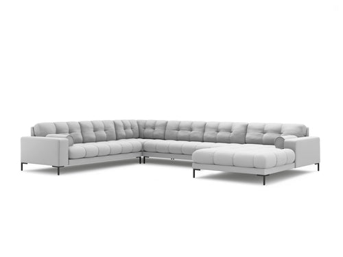 Cosmopolitan Design Panoramische hoekbank links Bali 7-zits, structurele stof, lichtgrijs - 256x327x75cm