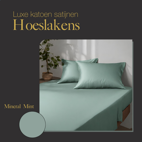 Ten Cate premium - hoeslaken - 180x200 - 100% katoen satijn - mint - vtwonen shop