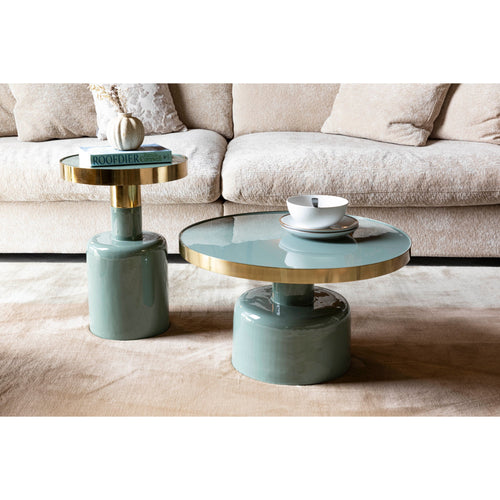 Zuiver Glam Salontafel Rond 60 cm Groen/ Goud - vtwonen shop