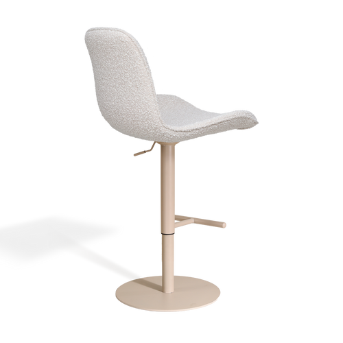 Nolon Niva-Fé tulp barkruk bouclé beige - verstelbaar - beige poten