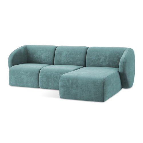 LaMiaSofa hoekbank rechts Cervo - chenille stof - jeans - 248x166x87
