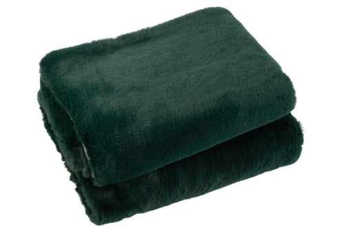J-Line plaid Cutie - fleece deken – polyester– donkergroen - 180 x 130 cm