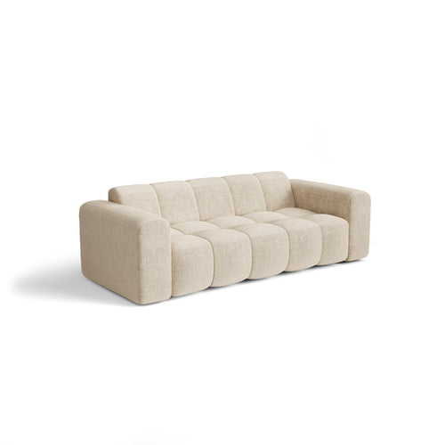Premium Interiors - Sofa BLOOM - fluweel met reliëf crème 241cm