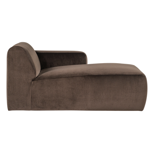 WOOOD chaise longue bank rechts Mojo Base - Velvet - Bruin - 74x112x162