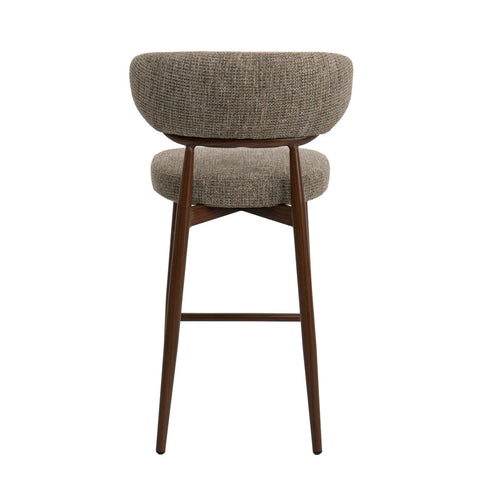 DÉJA Living Barkruk Milan - Taupe/Walnoot - Zithoogte 75cm - Set van 2