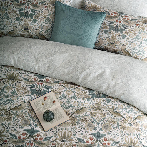 William Morris at Home Dekbedovertrek lits-jumeaux Strawberry Thief Hessian 230 x 220cm