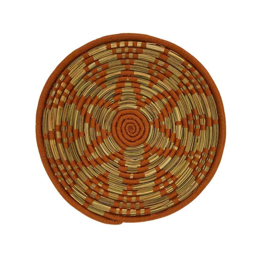 NOA MAY Schaal Hayat - naturel/oker - palm  - Ø 40 cm x H 5 cm - Marrakesh charme