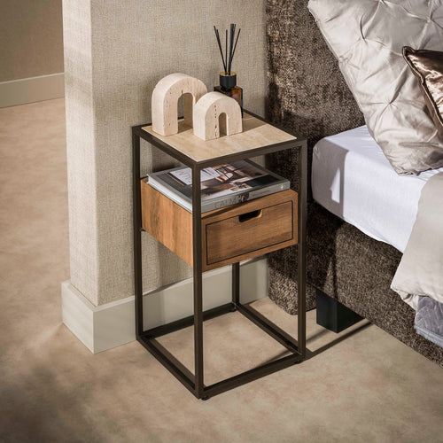 Giga Living Nachtkastje Cassetto Xs - Travertin Keramiek - 65x35x30cm