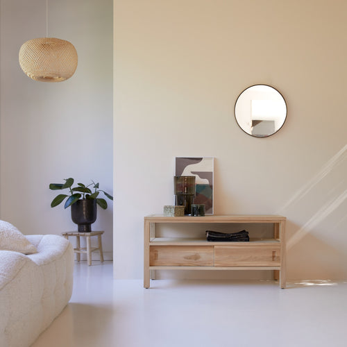 Tikamoon Tv-meubel van massief teakhout 100 cm - Naturel - vtwonen shop