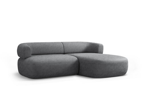 Micadoni rechter hoekbank Jenny 5-zits, chenille donkergrijs - 145x200x73cm