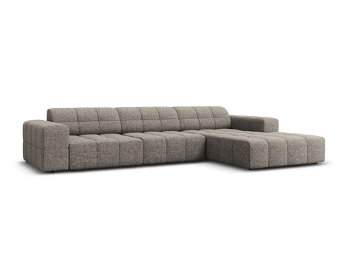 Cosmopolitan Design rechter hoekbank Chicago 4-zits, chenille grijs - 167x294x78cm