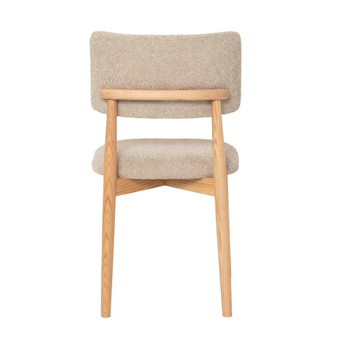 Giga Meubel Eetkamerstoel Nova - Teakhout/Polyester - Taupe - Set van 2 - vtwonen shop