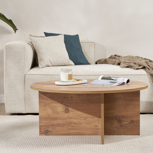 Calicosy - SOLEIL Salontafel met afgerond blad - Naturel - 90x90x40 cm
