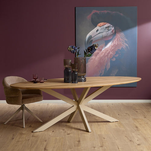 Starfurn Eettafel Ferris - Ovaal Zand/Eikenhout - 210x100x76cm
