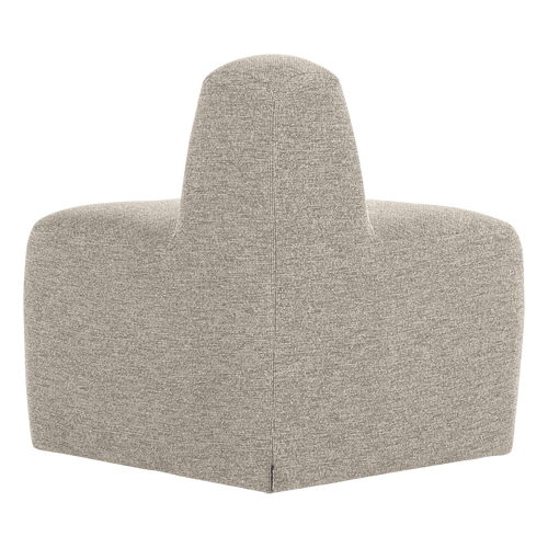 WOOOD eetbank hoek rond rugleuning Mojo Base - Bouclé - Beige - 83x76x76