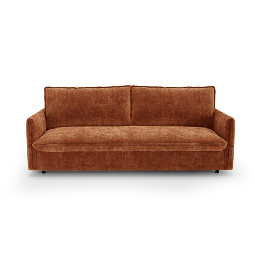 Premium Interiors - Snel uitklapbare slaapbank AVA - gewaafd fluweel terracotta 198cm